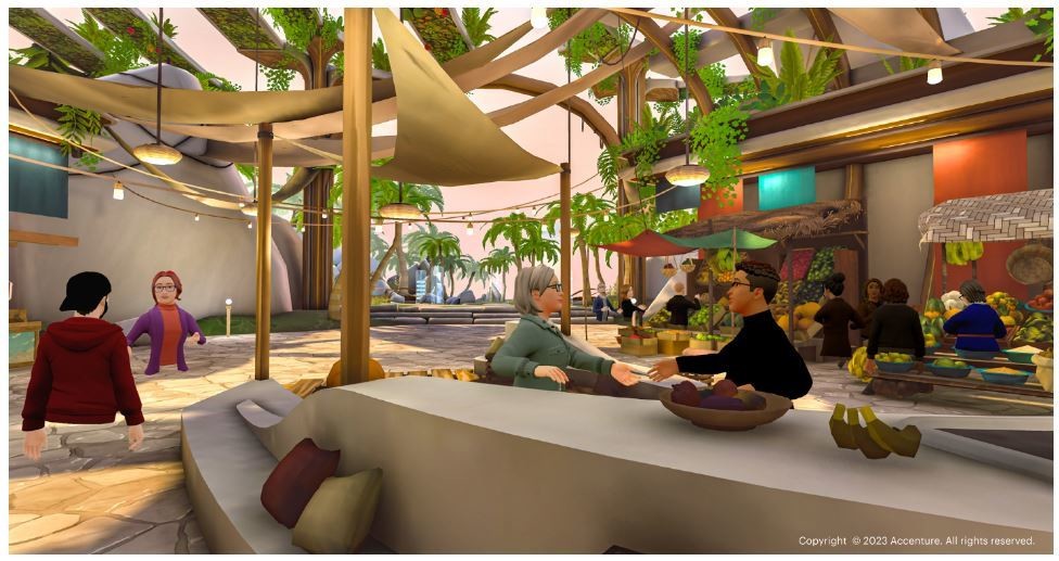 A view of the World Economic Forum's Global Collaboration Village in the metaverse.
